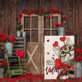 thumbnail image 2 of JOOCAR Valentine's Day Garden Flag, Cat Big Red Bowknot Hello Valentine Cat Paw Prints 12x18 Inch Double Sided Garden Flag for Outdoor Garden Holiday Yard Decoration, 2 of 5