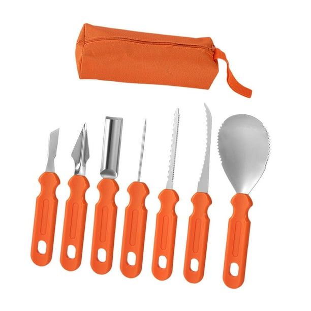 Kit de 7 piezas para tallar calabazas de Halloween, decoración para grabar frutas, para fiestas, para principiantes y profesionales, cuchillos para