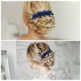 thumbnail image 4 of Unique Bargains 1 Pc Women's Frosted Hydrangeas Side Comb for Parties Dark Blue Plastic, 4 of 4