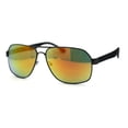thumbnail image 2 of Mens Mirror Airforce Rectangle Metal Aviator Sport Plastic Arm Sunglasses Gunmetal Orange, 2 of 4