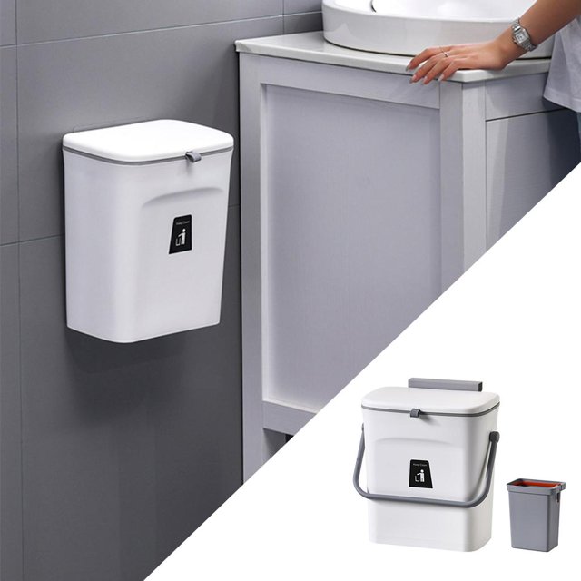 Cubo de Basura Colgante de Cocina Cubo de Basura Montado en Pared Plástico Soledad bote de basura de cocina