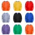thumbnail image 2 of Zecgelong Toddler Kids Baby Boys Girls Crewneck Pullover Thicked Lined Sweatshirt Children's Solid Babies Colorful Tops Coat Black,Size 18-24 Months, 2 of 4