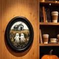 thumbnail image 6 of Framed Halloween Ghost Wall Art, Vintage Cute Ghost Wall Decor Painting, Artwork Poster Print Picture for Library Bedroom Living Room, 6 of 7