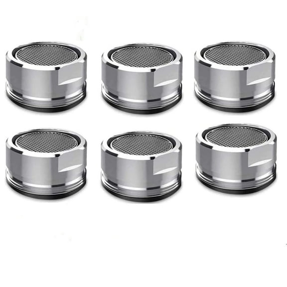 Emlimny 6 Pack Faucet Aerator 2.2 GPM Bathroom Sink Aerator Regular Standard Replacement Parts with Brass Shell 15/16-Inch Male Threads Aerator with Gasket for Kitchen Bathroom