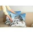 thumbnail image 3 of Ambesonne Nature Throw Pillow Cover 2 Pack, Mediterranean Snowy Peak, 24", Brown Blue White, 3 of 6