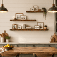 72 Inch Floating Shelves For Wall Set Of 1 9.3" Deep Rustic Wood ...