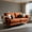 Rust Red, variant on Topcobe Modern Fabric Loveseat Sofa for with Metal Legs and Armrest Pillows, Couches for Living Room, Chair Bed Sleeper for Adults, Stylish and Comfortable Design, Rust Red