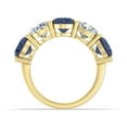 thumbnail image 3 of ARAIYA FINE JEWELRY 1/2 CT. T.W Round Shape Lab Grown Diamond and Natural Blue Sapphrie Five Stone Anniversary Band Ring | 14K Yellow Gold Five Stone Wedding Band Ring Size 5.5, 3 of 7
