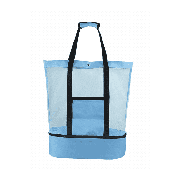 MISSMILE Beach Bag with Zipper,Multifunctional Insulated Travel Bag for Camping,Portable Beach Bags for Women,Blue