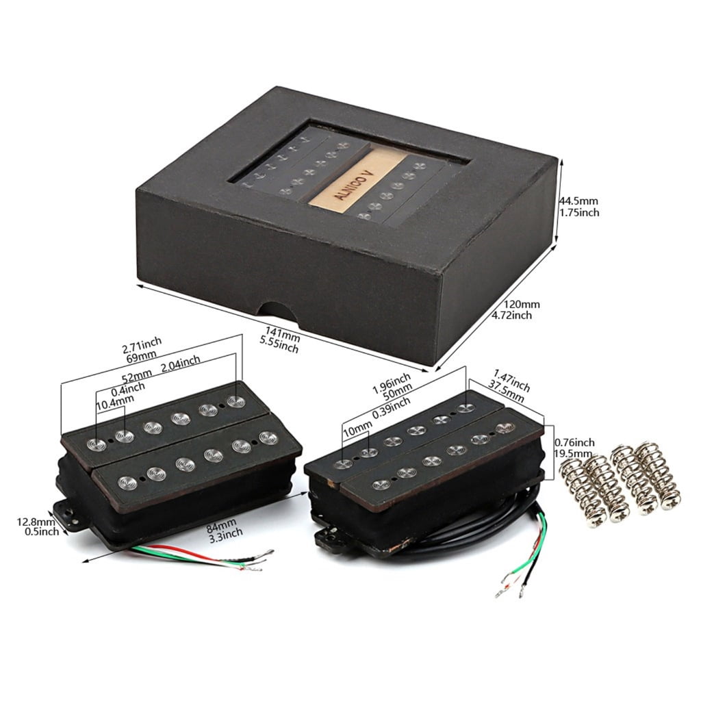 BQBQERT Electric Guitar for Guitar Part Double Coil Pickups Replacement Double Coil Pickups Neck Bridge Replacements Accessory