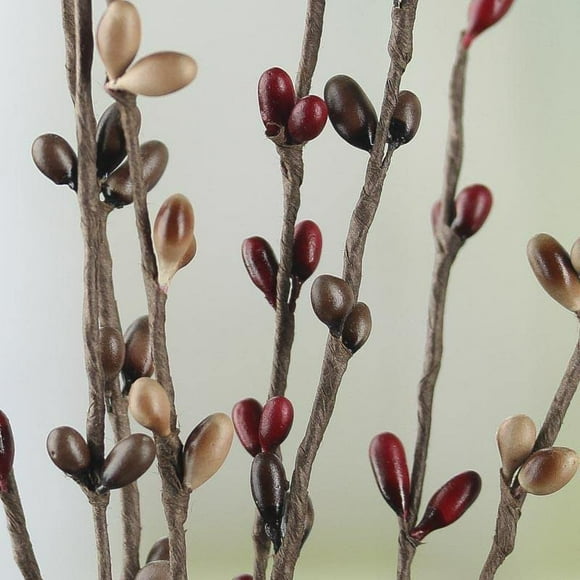 Factory Direct Craft Pack of 12 Pecan Pie Pip Berry Stems Fall Rustic Berries, Farmhouse Home Decor for Table Arrangements and Seasonal Centerpiece Decorations (12" H)