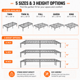 thumbnail image 4 of Bedsnus 18" Queen Metal Bed Frame with Grid Support, Prevent Mattress Sagging, Heavy Duty Mattress Foundation, Raised Edge Design, Easy Assembly Bed Base with Underbed Storage, 4 of 6