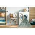 thumbnail image 2 of Ahgly Company Machine Washable Indoor Square Contemporary Grayish Turquoise Green Area Rugs, 8' Square, 2 of 7