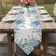 thumbnail image 6 of Table Runners 72 Inches Long, Blue Flower Cotton Linen Kitchen Dining Coffee Table Runner for Party Home Decor, Sage Green Eucalyptus Leaves Farm Plant Tabletop Dresser Scarves Runner 16x72 Inch, 6 of 9