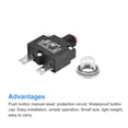 thumbnail image 4 of Unique Bargains Circuit Overload Protector 3A AC125/250V DC32V Push Button Thermal Circuit Breaker with Waterproof Caps 2pcs, 4 of 5