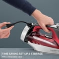 thumbnail image 2 of Rowenta, Plancha de vapor Focus Excellence con suela de acero inoxidable, cable retráctil, más de 400 microorificios de vapor, vapor potente, pantalla LED, 1750 W, carrete, color rojo DW5433, 2 of 5