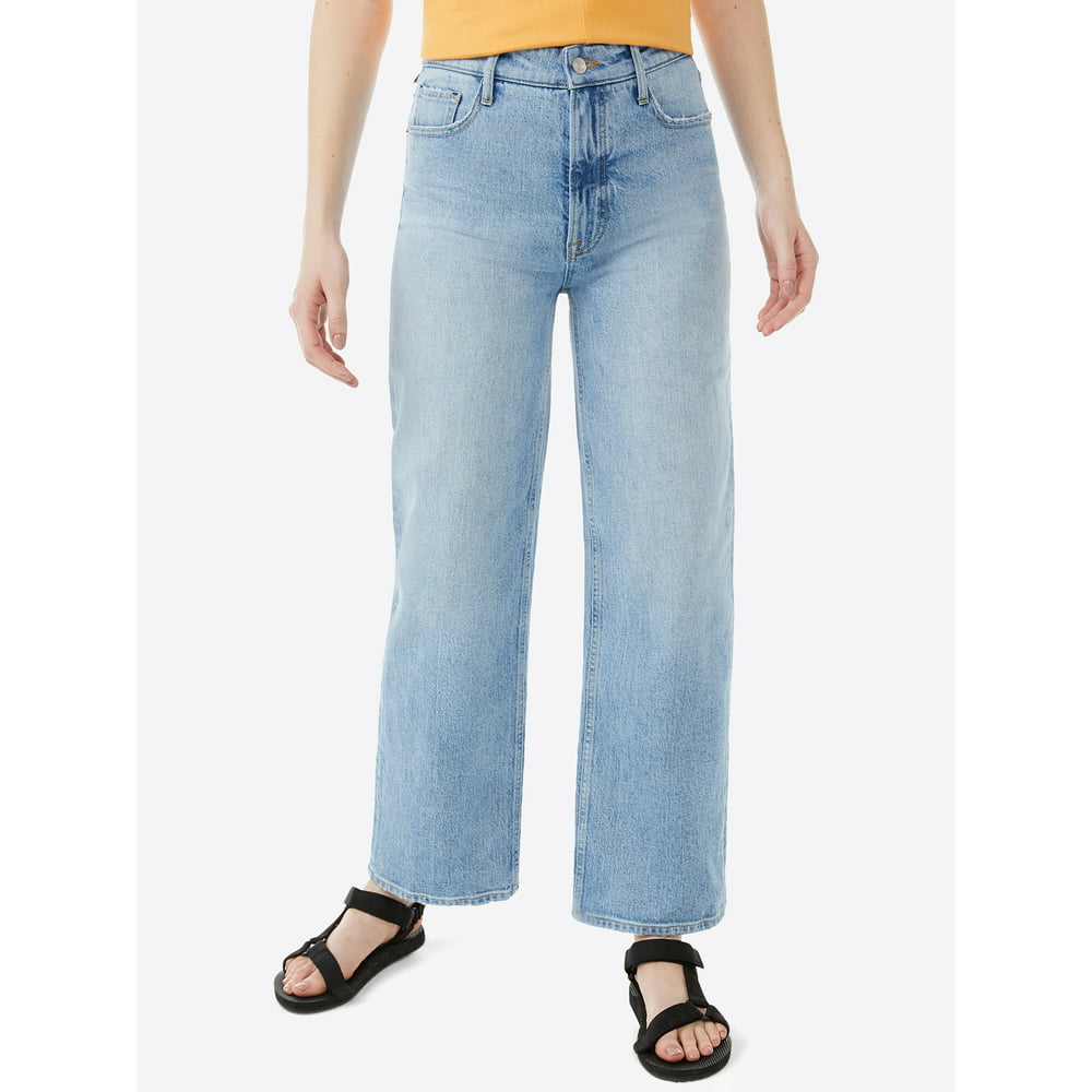 Free Assembly - Free Assembly Women's Cropped Wide Straight Jeans ...