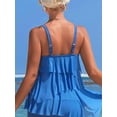 thumbnail image 4 of Charmo Ruffled Flounce Swim Tops for Womens V Neck Flowy Tankini Tops Padded Swimsuit Tops Only, 4 of 5
