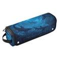 thumbnail image 2 of Hair Tool Organizer Bag with Heat Resistant Mat Removable Travel Storage Case for Hot Air Brushes Curling Irons Sharks Are Swimming, 2 of 8