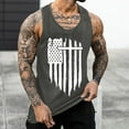 thumbnail image 2 of TOWED22 4th of July Shirts Mens Muscle Tank Top Sleeveless American Flag Graphic Gym Workout Patriotic Shirt(Dark Gray,L), 2 of 4