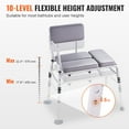 thumbnail image 5 of KFFKFF Tub Transfer Bench for Bathtub 500lbs, Shower Seat for Adults, Lightweight Bath Bench for Elderly and Disabled with Cushioned Seat, Non-Slip Shower Chair with Armrest and Adjustable Backrest, 5 of 9