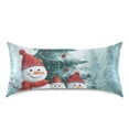 thumbnail image 3 of Three Cute Snowman under Christmas Tree Satin Pillowcase Envelope Design Pillow Covers 1 Pack Queen Size 20" x 30", 3 of 9