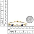 thumbnail image 6 of 18K Yellow Gold Plated Silver Sky Blue Aquamarine and Blue Created Sapphire and Lab Grown Diamond Bracelet for Women | 4.65 Cttw | Gemstone March Birthstone | Oval 7X5MM | Fully Adjustable 9 inch, 6 of 6