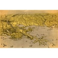 thumbnail image 2 of Vintage Maps 14x11 Black Modern Framed Museum Art Print Titled - Birds eye view of Louisiana Mississippi Alabama and part of Florida 1861, 2 of 4