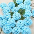 thumbnail image 4 of 30pcs Baby Blue Roses Foam Flowers Artificial Roses with Stems, Fake Roses with Fake Flowers for DIY Wedding Bouquets Baby Shower Centerpieces Floral Party Home Décor (Light Blue), 4 of 5