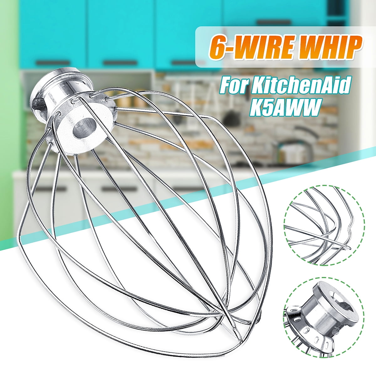 Stainless Steel Electric Wire Whip Beater Mixer For KitchenAid
