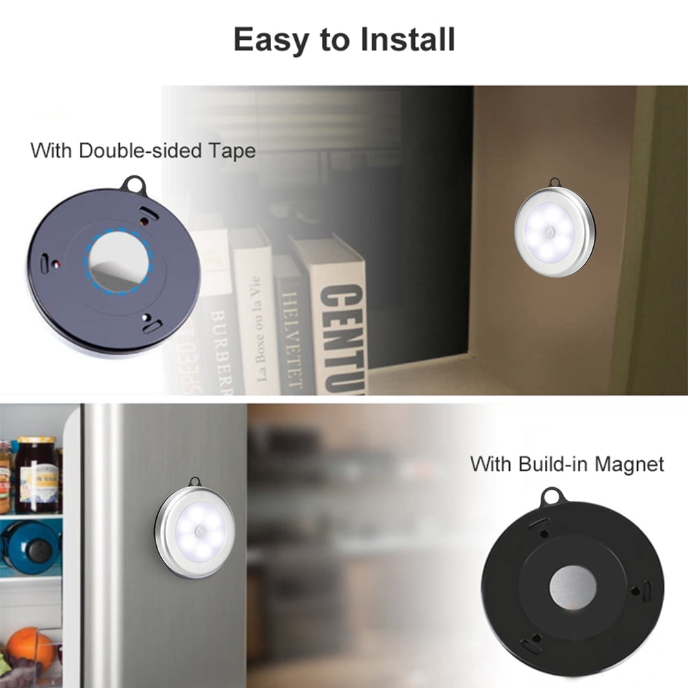 Motion Sensor Light, Closet Light, Wall Light, Stick Anywhere with No Tools, Battery Operated Lights, LED Night Lights, Perfect for Staircase, Hallway, Bathroom, Bedroom, Kitchen, Cabinet (6 Pack)