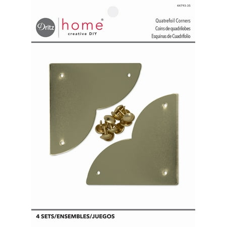 UPC: 0072879303520 | Dritz Smooth Quatrefoil Corners Large 3 Pack Brass