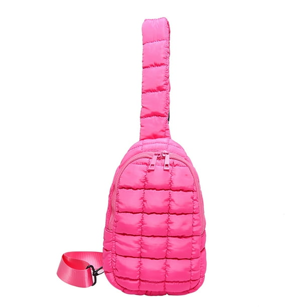 Bolso Pecho Acolchado Likrtyny para Mujer Cintura Forma Nube Rojo Rosa