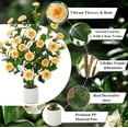thumbnail image 5 of Lyacmy 3FT 2 Pack Yellow Camellia Artificial Tree in Pot, Artificial Plants Indoor Outdoor for Home Decor, 5 of 9