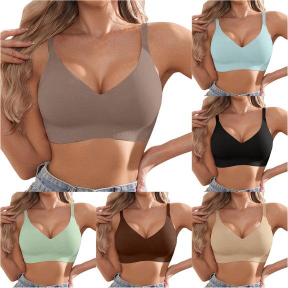 LIUYUNNN Seamless Jelly Gel Bra For Wireless Comfort T Shirt Bra Bralette Soft Support Everyday Wear Womens Workout Bras, Size L