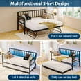 thumbnail image 3 of Merluxy Twin Bed Frame with Charging Station & LED Light,Bedroom Daybed with Trundle,680lb Capacity, 3 of 10