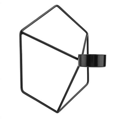 Topincn 3d Geometric Candlestick Iron Candle Holder Small Tealight Black Home Decor