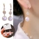 thumbnail image 3 of Pendientes de flores Pendientes de flor grandes Pendientes florales gruesos para mujer Pendientes de doble aro para piercing, 3 of 8
