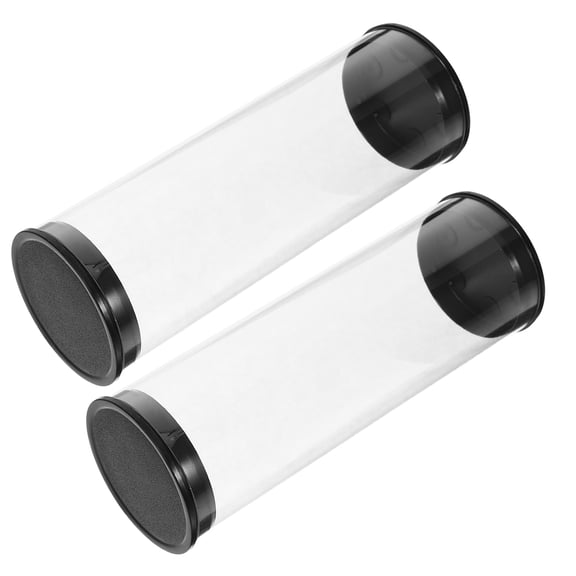 TABLZONE 2Pcs Golf Ball Storage Box Clear Plastic Tubes with Caps Black Durable PVC Golf Carrying Case