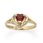 Heart Garnet Ring, Size 10.5
