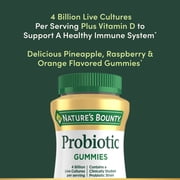 Natures Bounty Probiotic Gummies for Digestive Gut Health and Immune Support, Multi-Flavored, 60 Ct