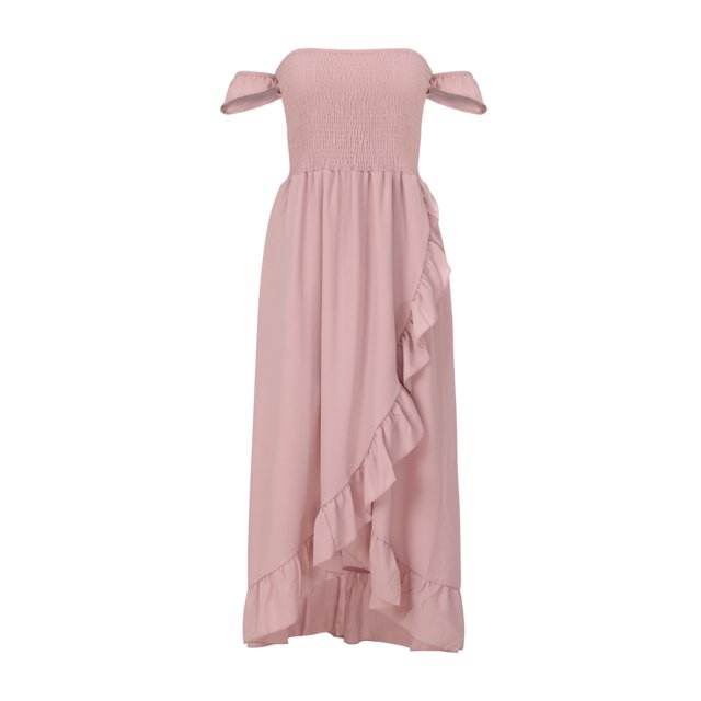 Padre-hijo Moda de verano Color sólido Volantes Playa Vestido de manga con mosca Traje de madre e hija Mamá Fridja nalpqowj25408