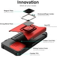 thumbnail image 4 of for iPhone 13 Pro Case with Sliding Camera Cover and Card Holder Heavy Duty Protective iPhone 13 pro Case with Ring Magnetic Kickstand Phone Case for iPhone 13 Pro 6.1 inch(Red), 4 of 14