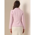 thumbnail image 3 of DARING DIVA Women's Notch Lapel Long Sleeve Elegant Business Casual Jacket L Pink, 3 of 6
