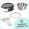 thumbnail image 4 of Nostalgia Stainless Steel Fondue Set, 8-Cup Electric Fondue Pot with 6 Color-Coded Dipping Forks, 4 of 9
