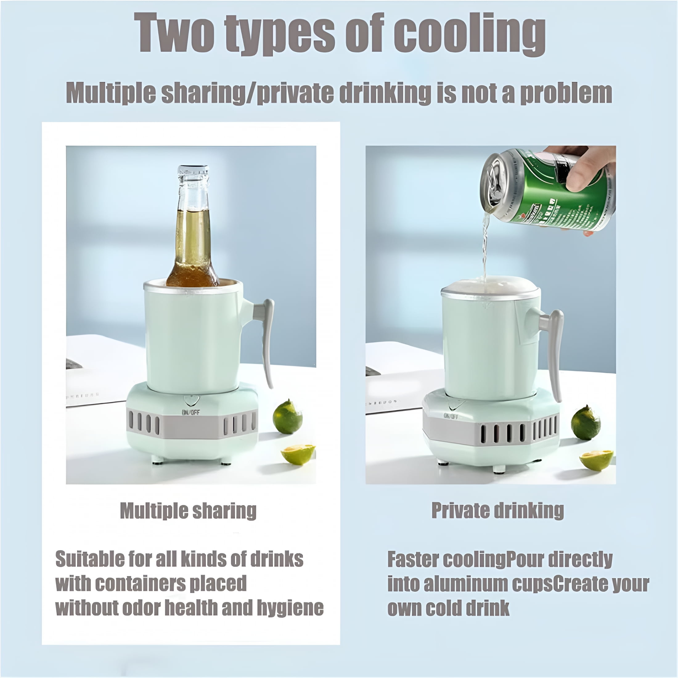 HIBIBUD 2026 New Quick Cooling Cup,Rapid Drink Water Cooler,Portable Small Coolers,Summer Beverage Cooler,Travel Beverage Chiller Can Cooler,Mini Fridge Kettle Electric Drink Chiller