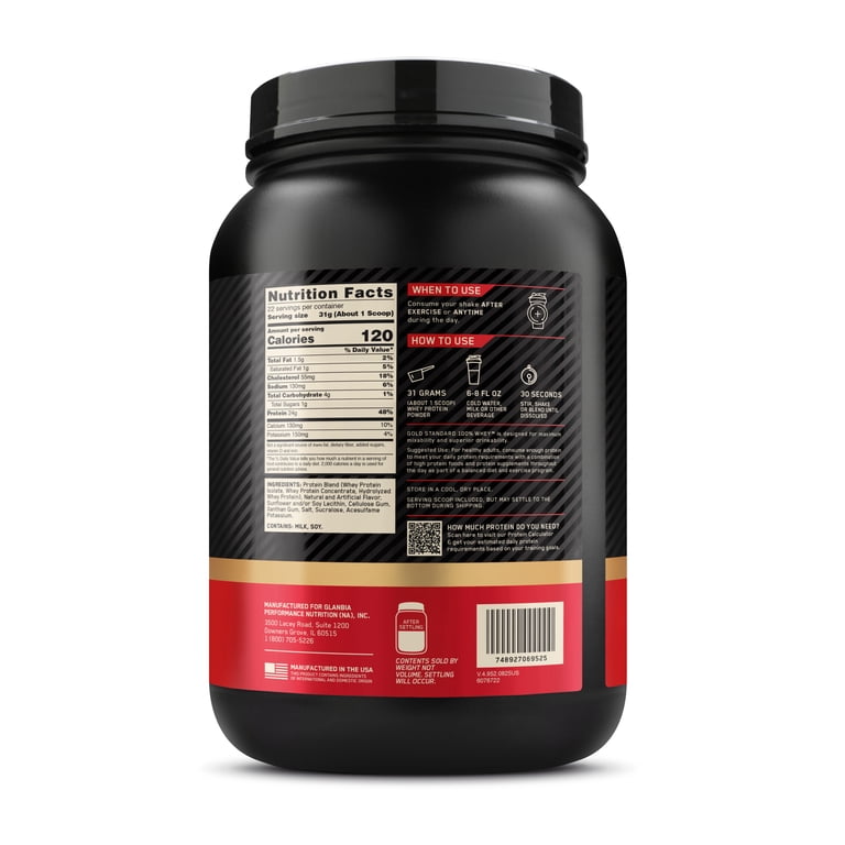 Optimum Nutrition, Gold Standard 100% Whey Protein Powder, Vanilla