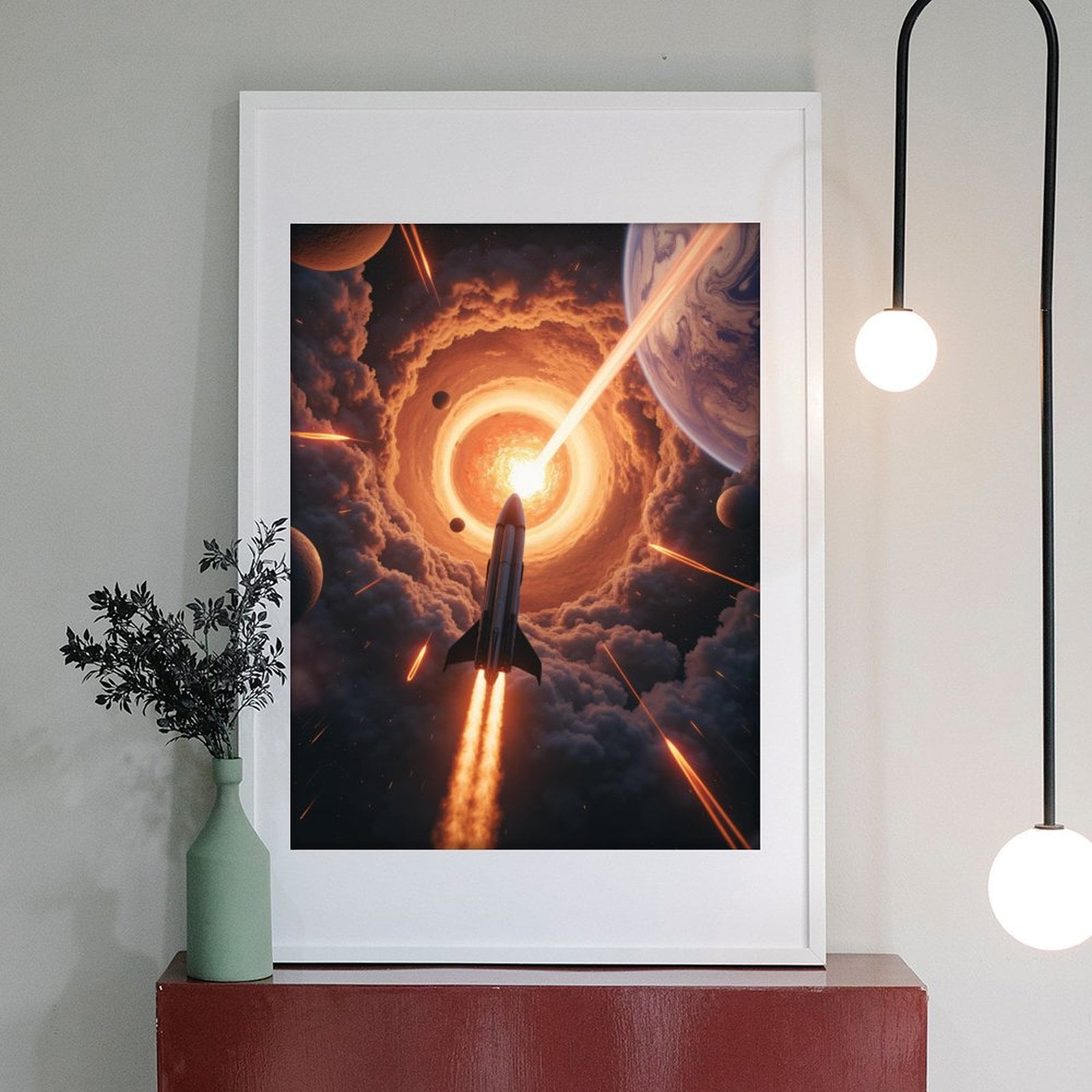 Diamond Art Kits for Adults - 5d Rocket Launching Into Cosmic Vortex Diamond Painting for Adults, Diamond Art for Adults Beginners, Diamond Painting Kits for Adults for Home Wall Decor