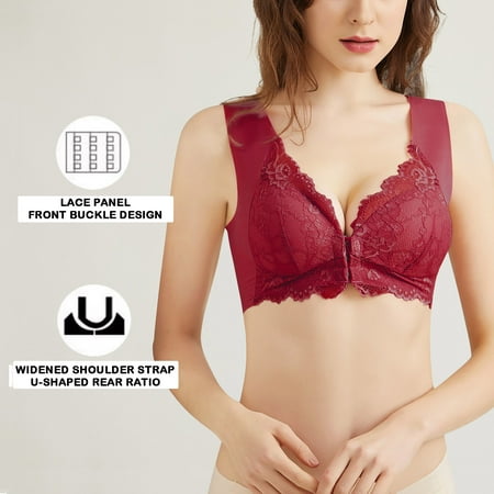Itsame 1 Pack Everyday Casual Bra Set Womens Full Support Bra Comfortable Wireless Comfort Bralette Red Size XL