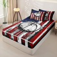 thumbnail image 2 of Manfei Vintage Basketball Zipper Queen Comforter Set with Fitted Sheet and 2 Pillowcases,Classic Us Flag Striped Zipper Bedding Set,Red White,Black Reversible,4pcs, 2 of 8